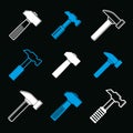 Repair instruments collection, 3d tools Ã¢â¬â mallets. Construction idea simple objects, design elements.